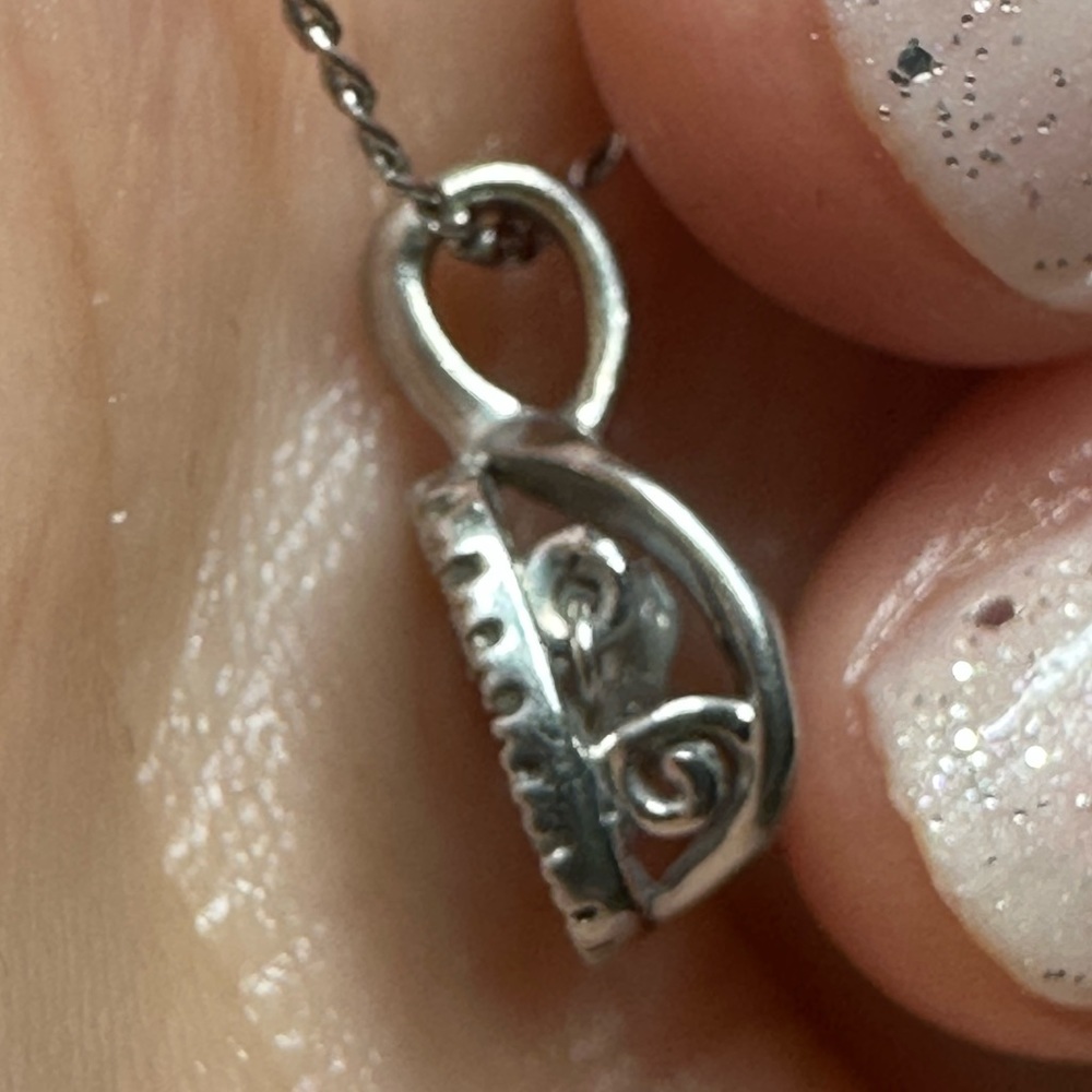 Silver and diamond necklace